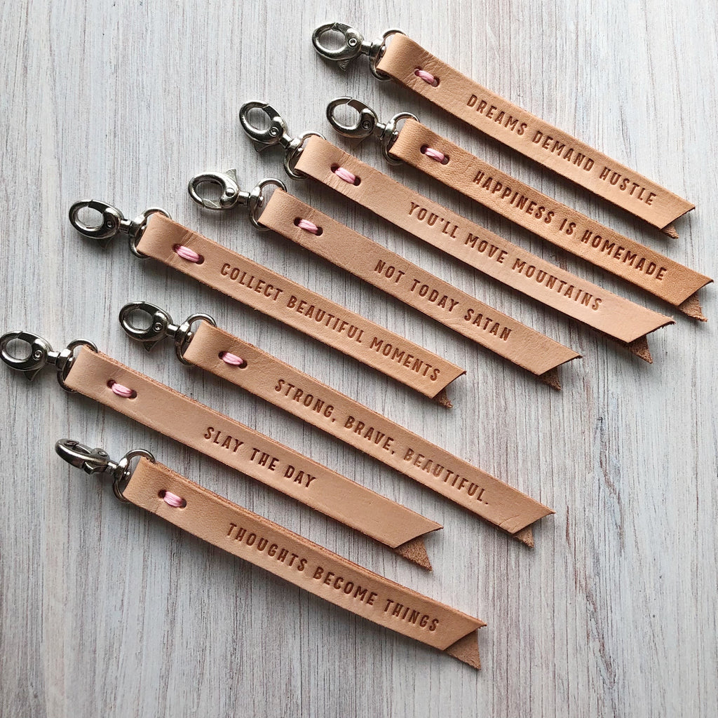 Words Leather Keychain