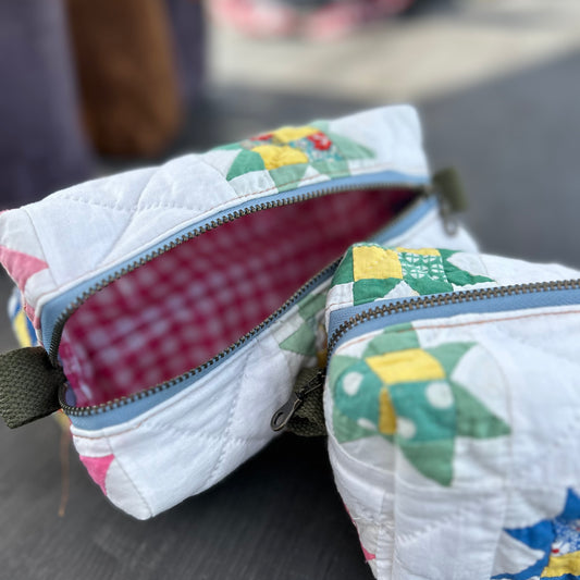 Star Quilt Makeup Zipper Pouch